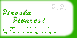 piroska pivarcsi business card